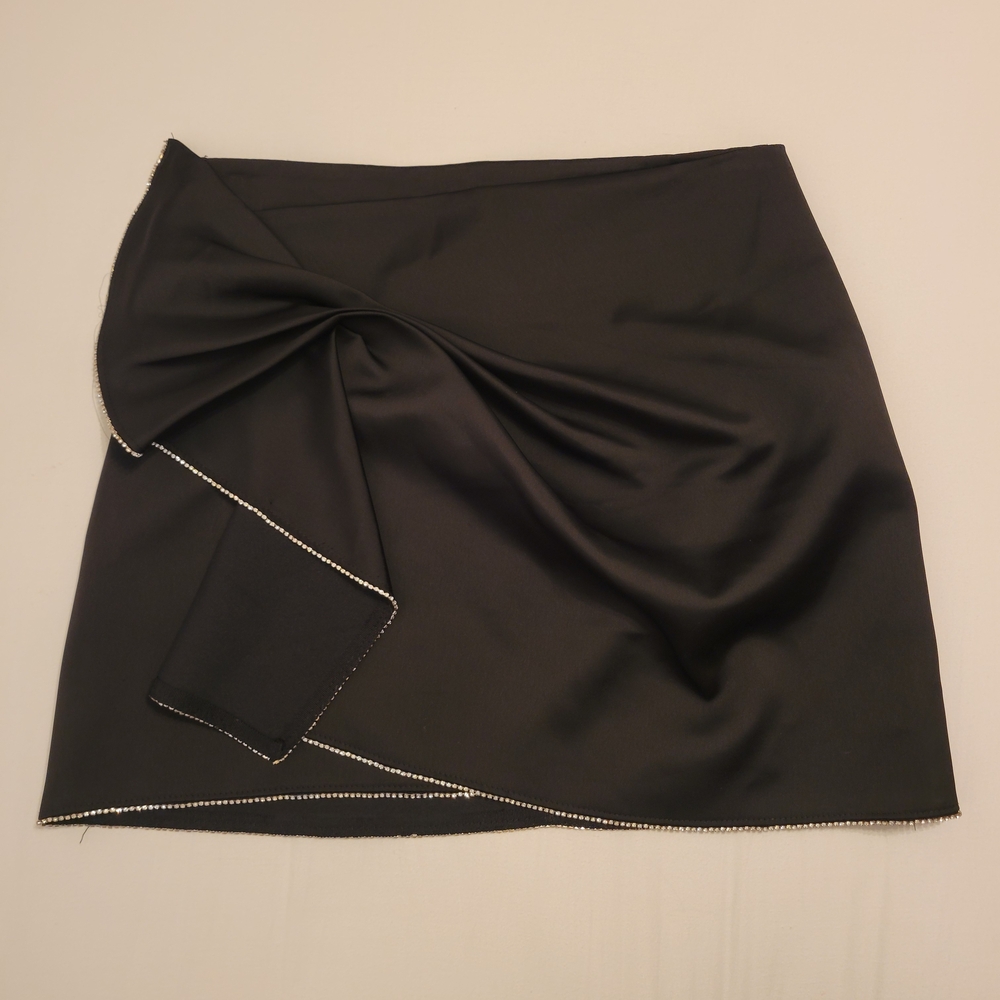 Zara Black Mini Skirt with Rhinestone Detail